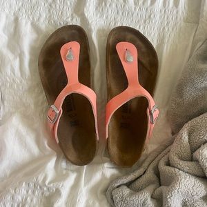Coral Birkenstocks